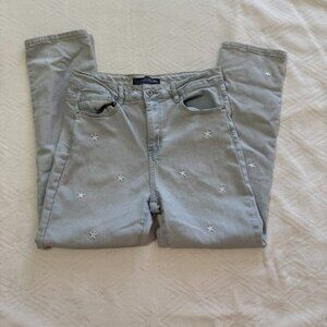 Cali 1850 Jeans Women's size 9 Light Wash Blue White Stars Jeans Denim